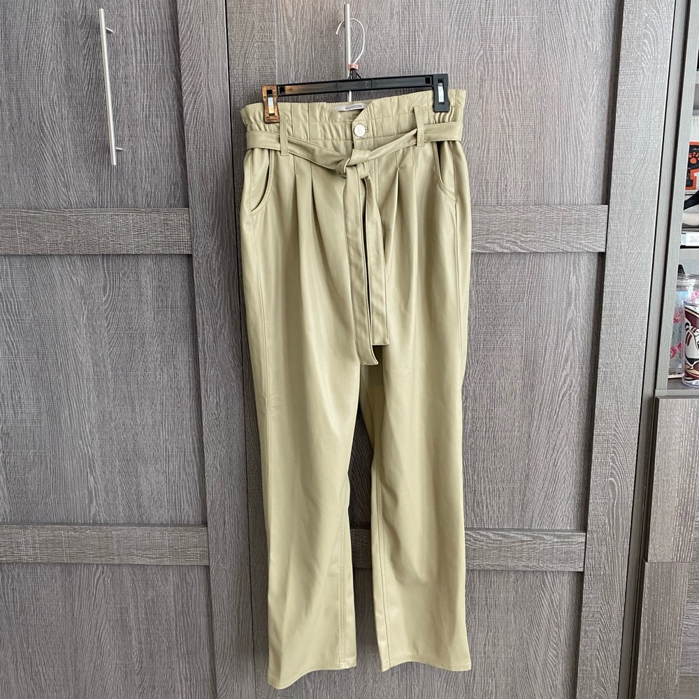 NWT Hudson Remi High-Rise Paper Bag Vegan Leather Ankle Pant
